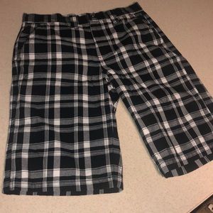 Black and white shorts